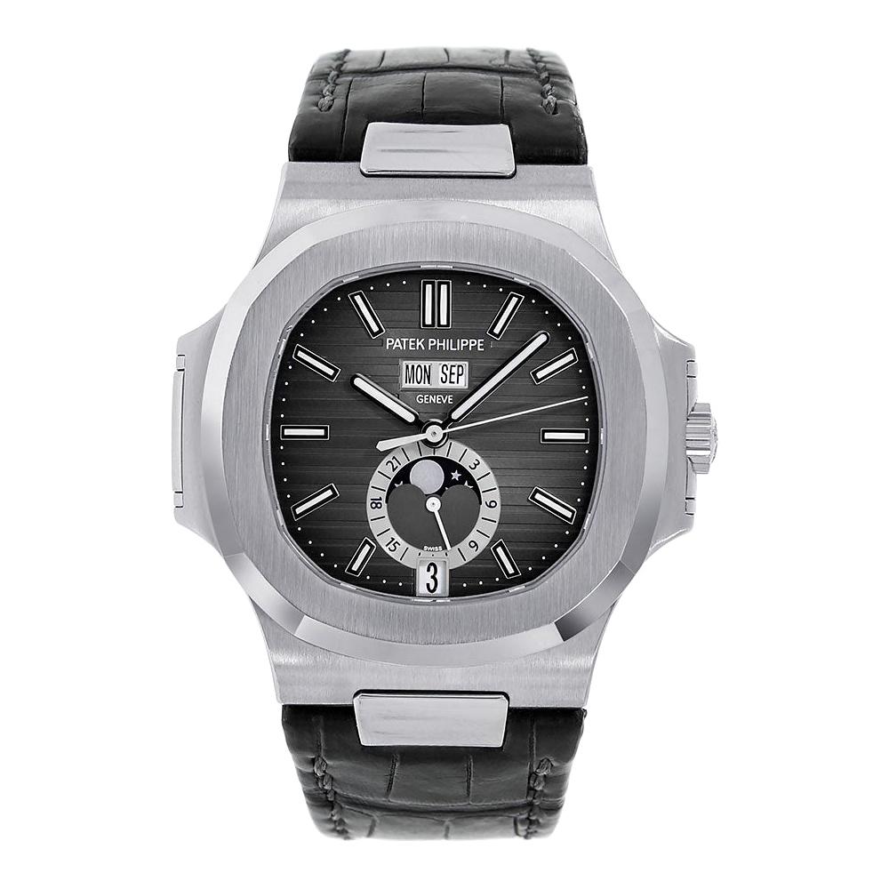 Patek Philippe Nautilus Moon Phase Stainless-Steel Watch 5726A-001 For Sale