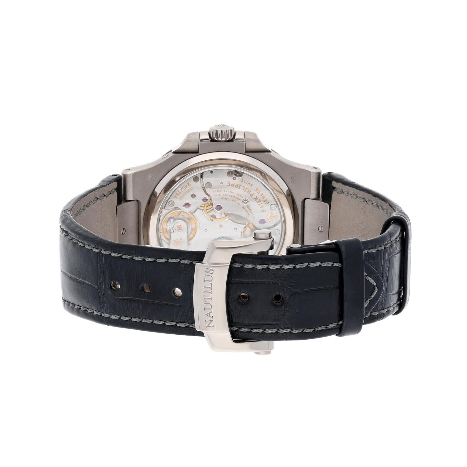 Patek Philippe Nautilus Moonphase White Gold Mens Watch Grey Dial 5712G-001 2