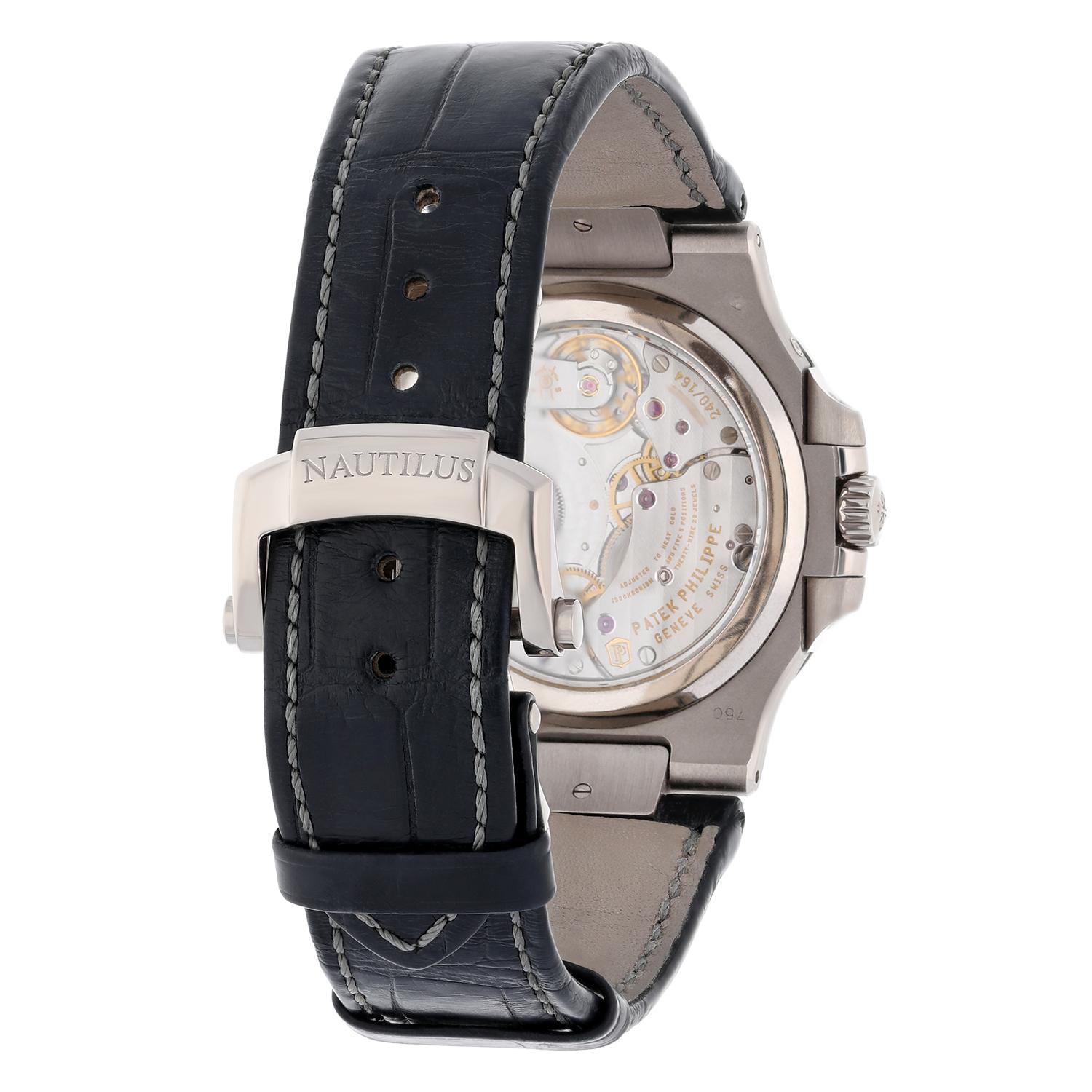 Patek Philippe Nautilus Moonphase White Gold Mens Watch Grey Dial 5712G-001 3