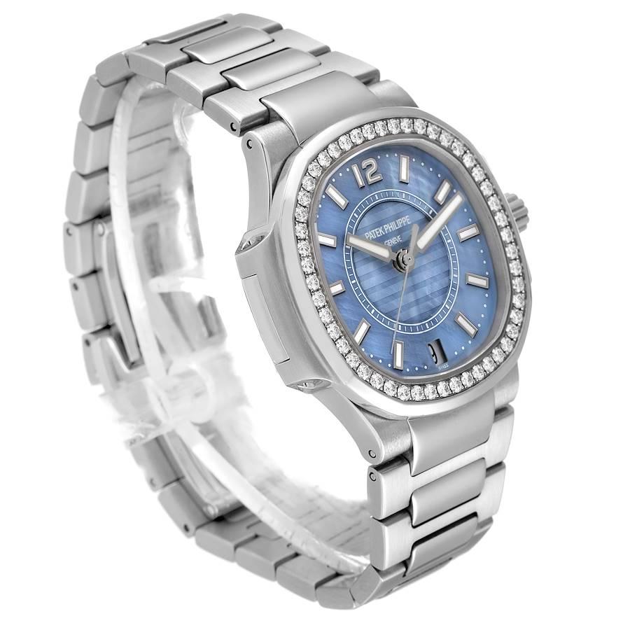 Patek Philippe Nautilus MOP Stahl-Damenuhr 7008 mit Diamant-Zifferblatt im Zustand „Hervorragend“ im Angebot in Atlanta, GA