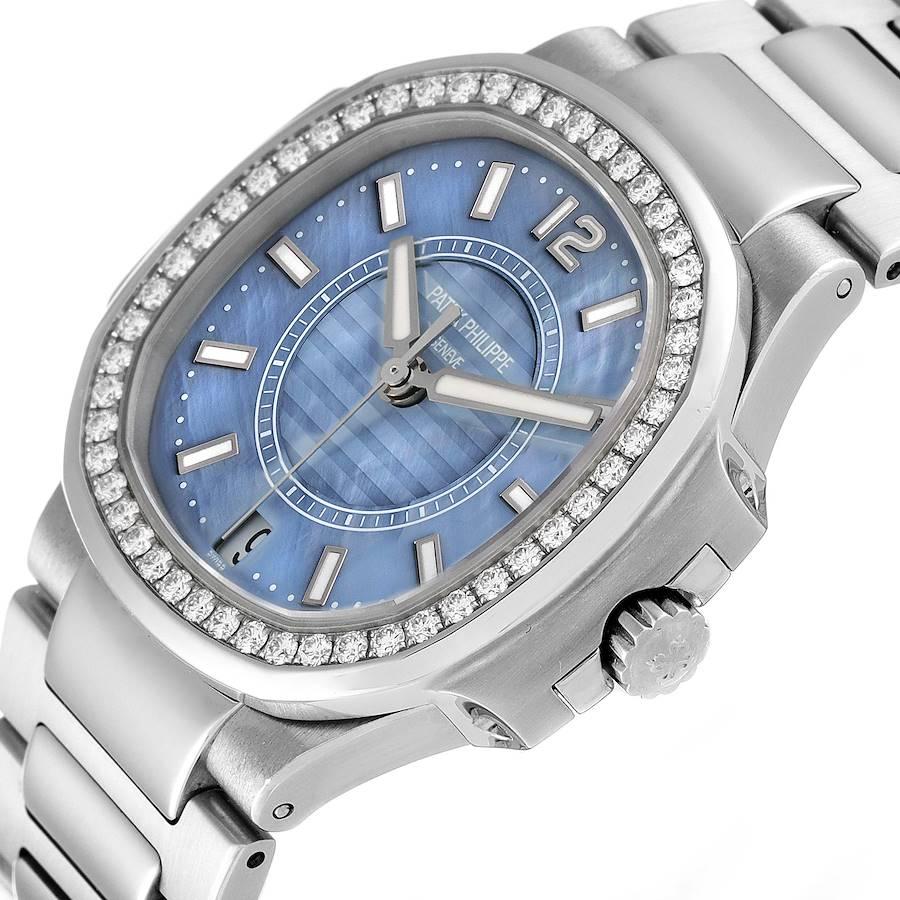 Patek Philippe Nautilus MOP Stahl-Damenuhr 7008 mit Diamant-Zifferblatt im Angebot 2