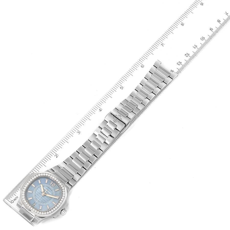 Patek Philippe Nautilus MOP Stahl-Damenuhr 7008 mit Diamant-Zifferblatt im Angebot 5