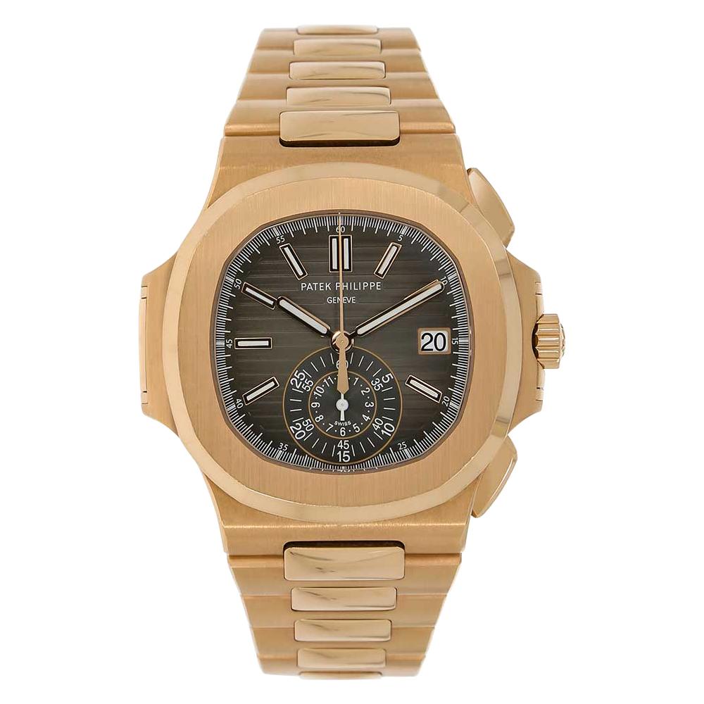 Patek Philippe Nautilus Rose Gold Chronograph Watch 5980/1R-001 For Sale