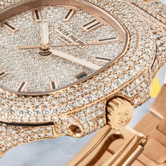 Patek Philippe Nautilus Rose Gold Custom Diamond Set 5711/1R-001