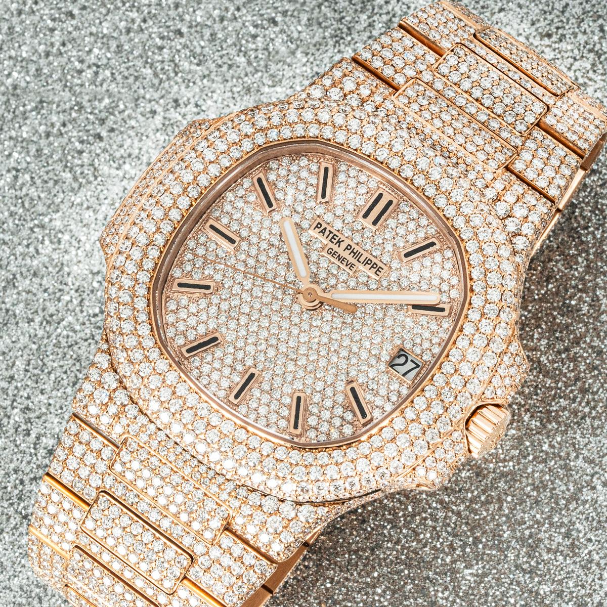 Patek Philippe Nautilus Rose Gold Custom Diamond Set 5711/1R-001 2