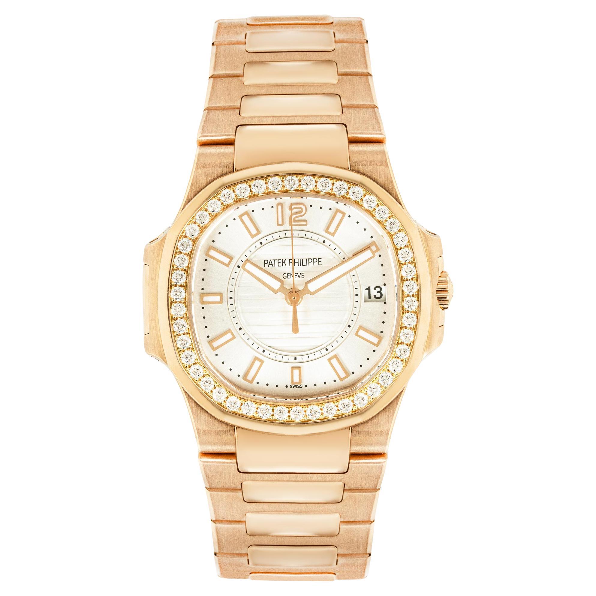 Patek Philippe Nautilus Bisel Diamante Oro Rosa 32mm 7010/1R-001 en venta