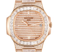 Patek Philippe Nautilus Rosę Gold Vollständig bestückt mit Diamanten 5719/10R-010