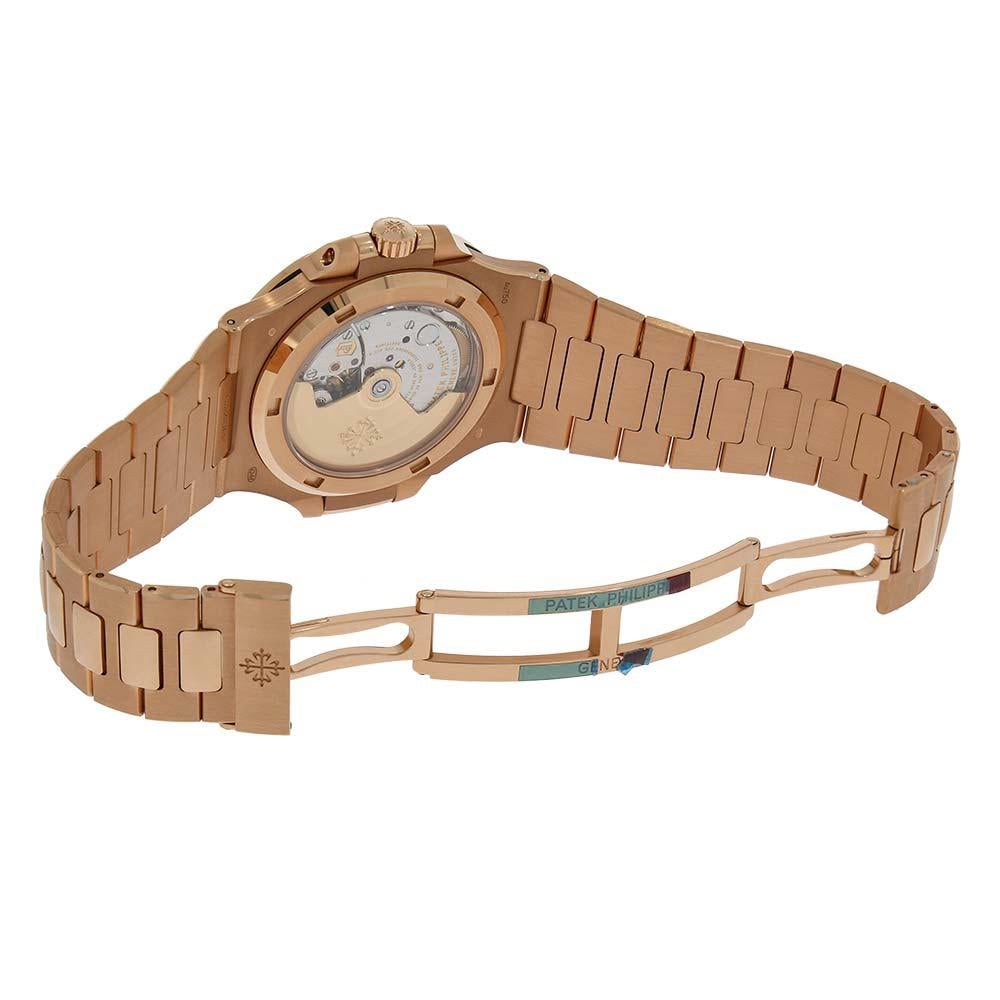 Men's Patek Philippe Nautilus Rose Gold Self-Winding Brown Dial Watch 5711/1R-001 For Sale