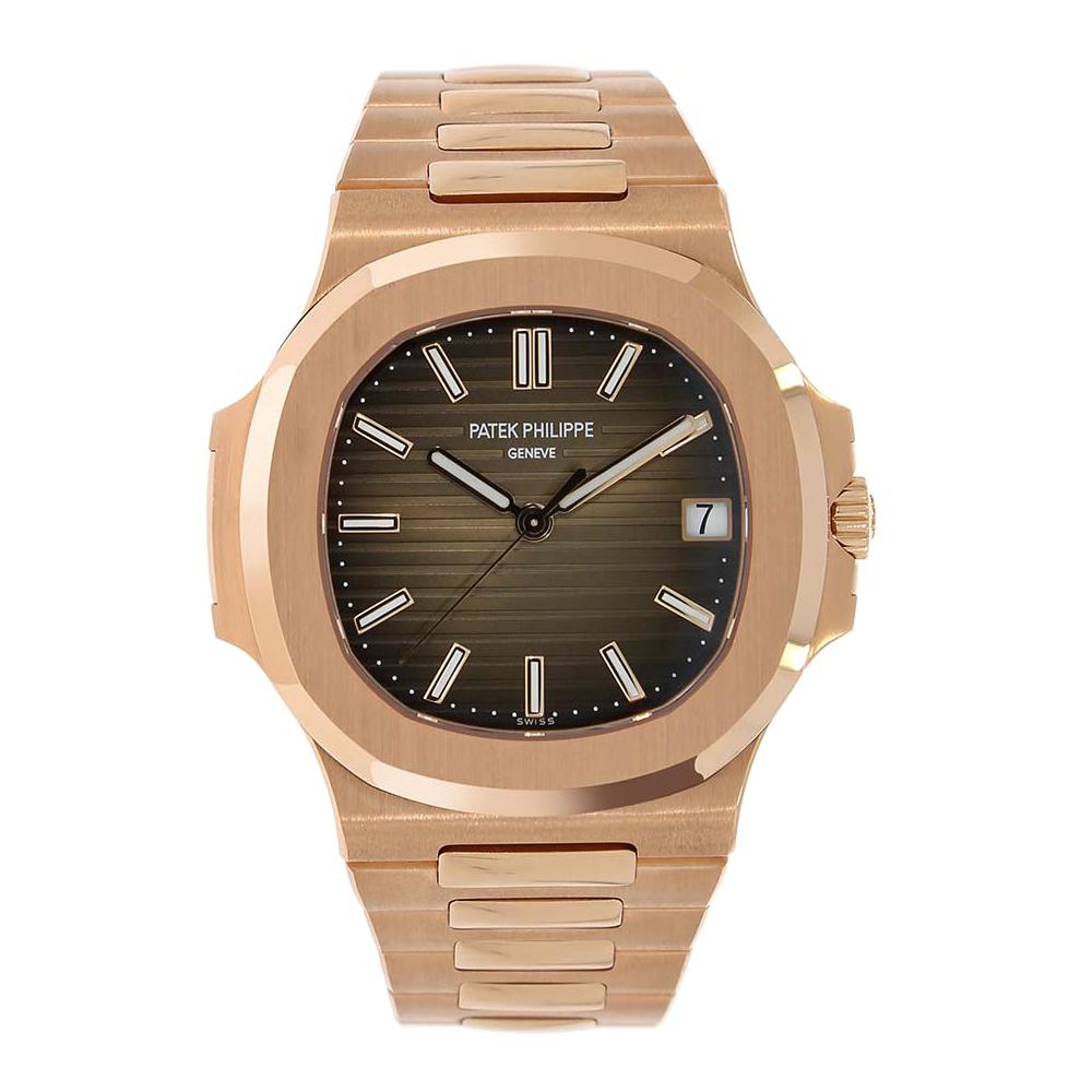 Patek Philippe Nautilus Rose Gold Self-Winding Brown Dial Watch 5711/1R-001 For Sale