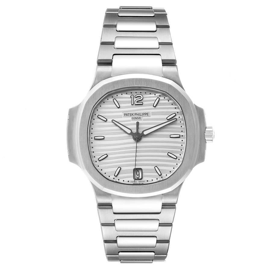 Patek Philippe Nautilus Silver Dial Steel Mens Watch 7118 Unworn. Automatic self-winding movement. Stainless steel coushion shape case 35.2 mm x 35.2 mm. Exhibition transparent sapphire crystal caseback. Stainless steel bezel. Scratch resistant