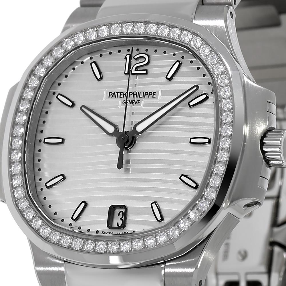 Modern Patek Philippe Nautilus Stainless Steel Diamond Bezel Watch 7118/1200A-010