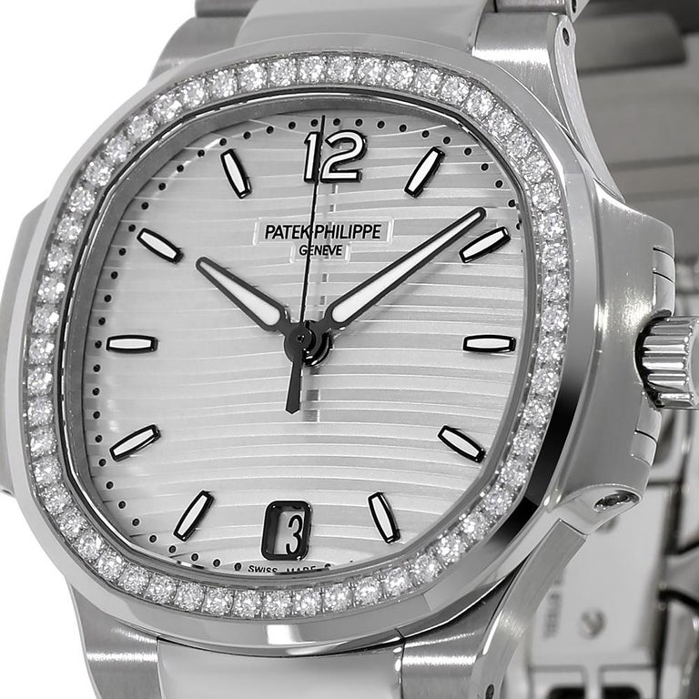 Patek Philippe Nautilus Stainless Steel Diamond Bezel Watch 7118/1200A-010 at 1stDibs