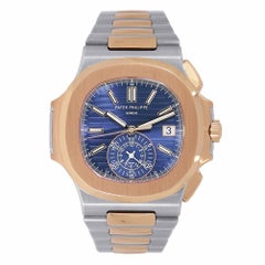 NEW Patek Philippe Nautilus Stainless Steel & Gold Watch Blue Dial 5980/1AR-001