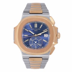 NEW Patek Philippe Nautilus Stainless Steel & Gold Watch Blue Dial 5980/1AR-001 