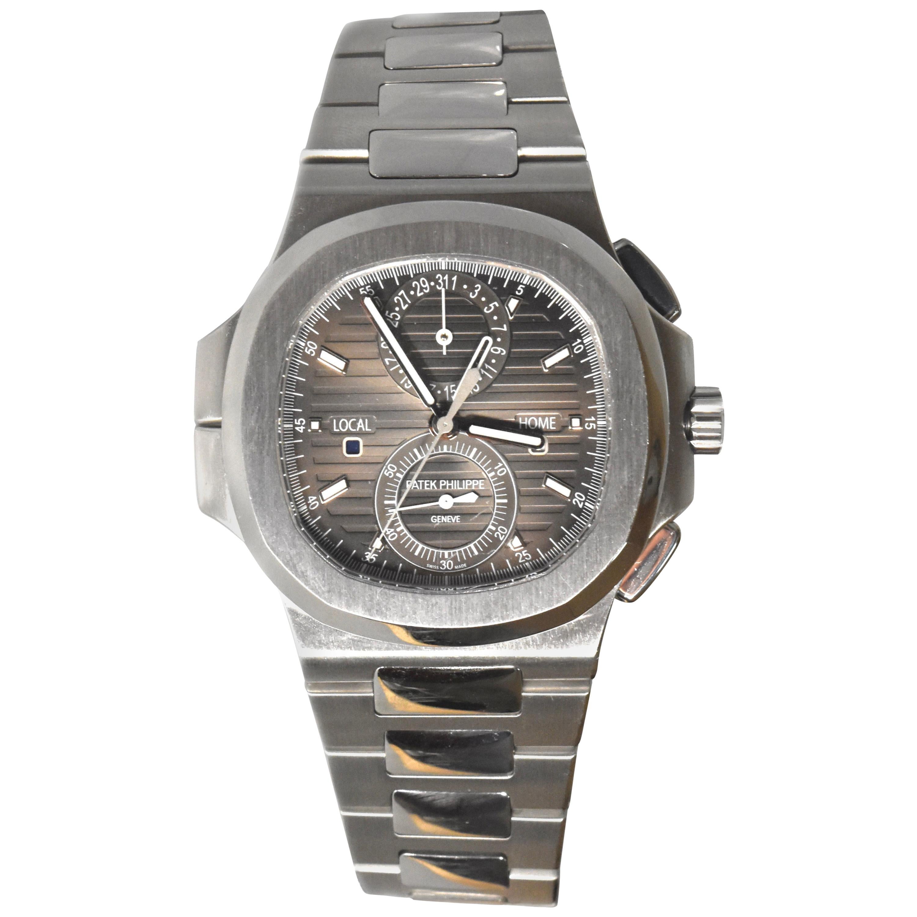 Patek Philippe Nautilus Travel Time Chronograph Stainless Steel Watch 59901A-001