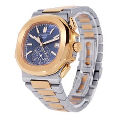 Patek Philippe Nautilus Two-Tone Rose Gold Blue Dial Watch 5980/1AR-001