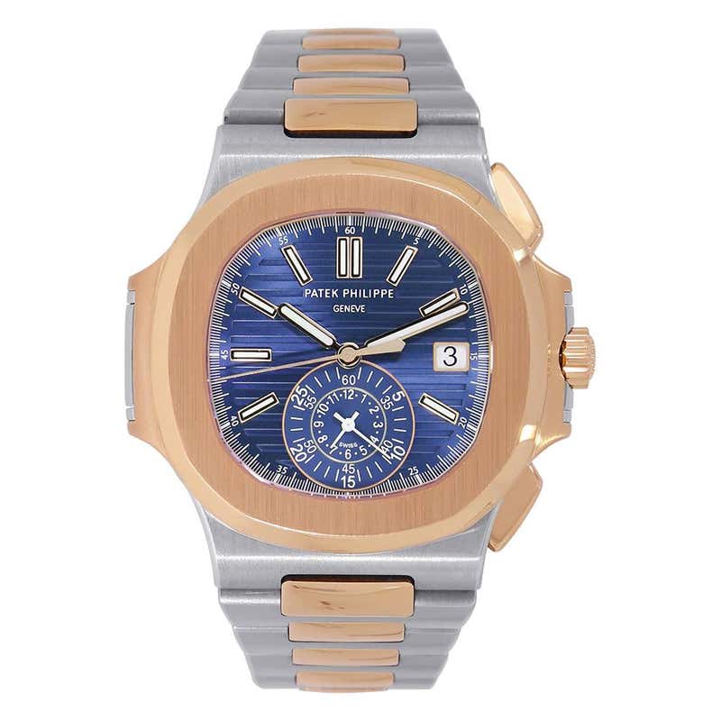 Patek Philippe Nautilus Two-Tone Rose Gold Blue Dial Watch 5980/1AR-001 ...