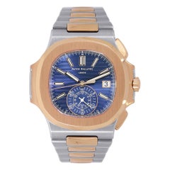 Patek Philippe Nautilus Two-Tone Rose Gold Blue Dial Watch 5980/1AR-001