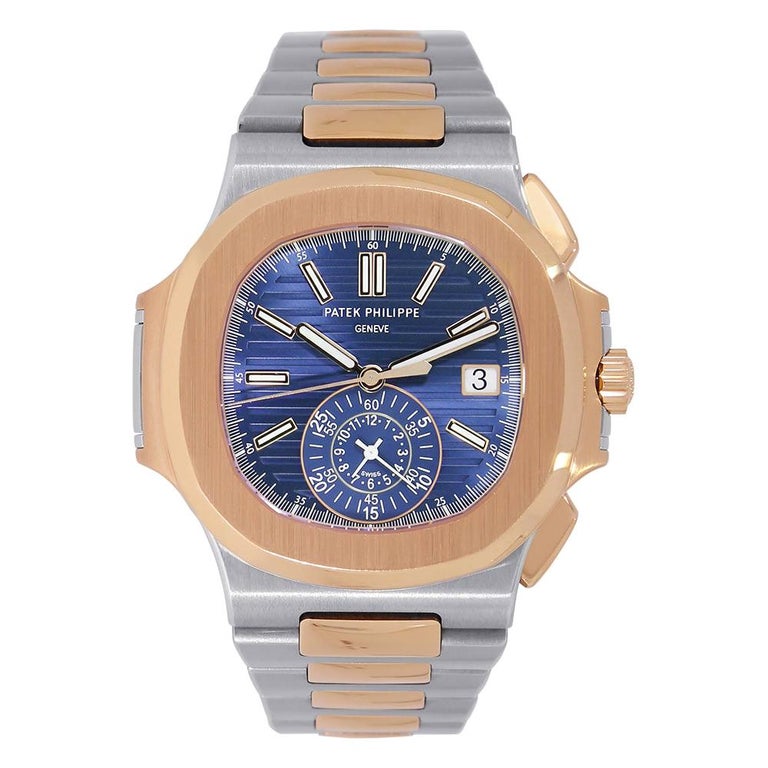 Patek Philippe Nautilus Two-Tone Rose Gold Blue Dial Watch 5980/1AR-001 at  1stDibs | patek 5980 two tone, two tone patek, two tone gold patek