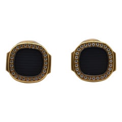 Patek Philippe Nautilus Vintage Cufflinks with Diamonds 18K Yellow Gold Unworn