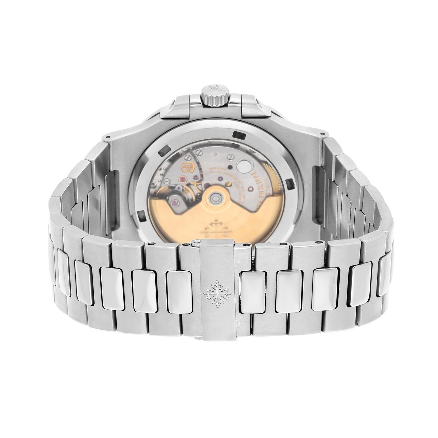 Patek Philippe Nautilus Watch 40MM White Index Hour Markers Dial Stainless Steel For Sale 2