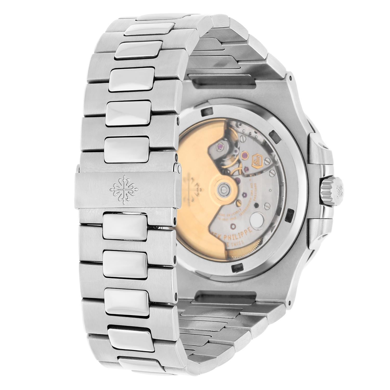 Patek Philippe Nautilus Watch 40MM White Index Hour Markers Dial Stainless Steel For Sale 3