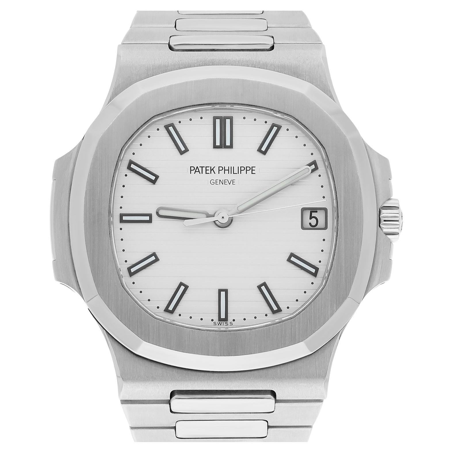 Patek Philippe Nautilus Watch 40MM White Index Hour Markers Dial Stainless Steel