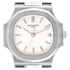 Patek Philippe Nautilus Weißes Zifferblatt Automatik-Stahl-Herrenuhr 3800 Box Papiere