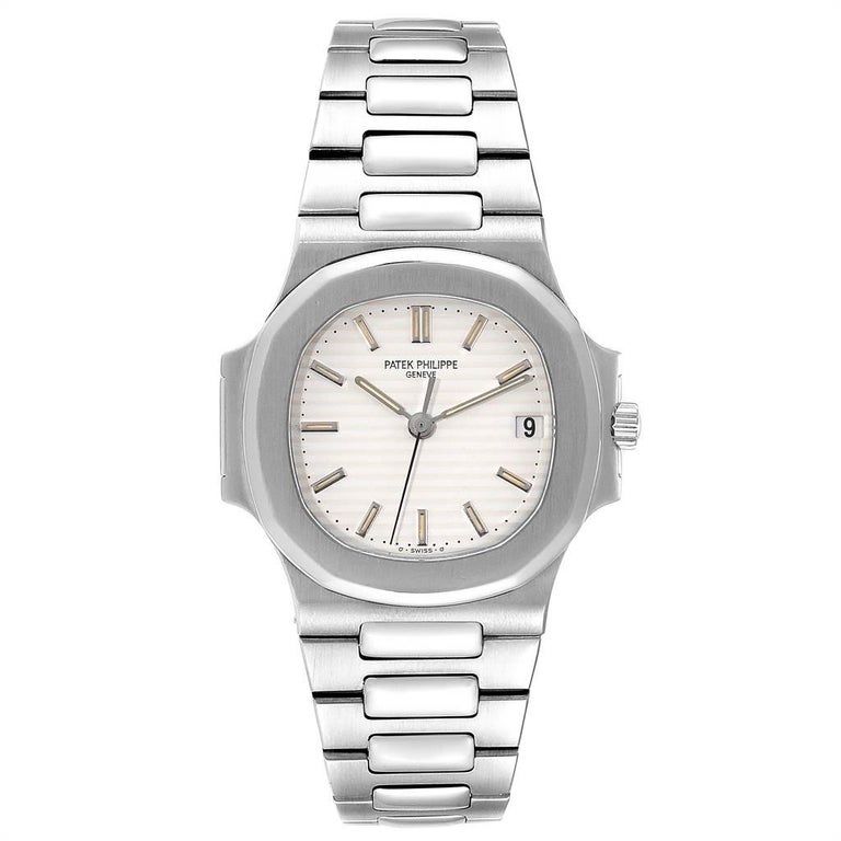 Patek Philippe Nautilus White Dial Automatic Steel Men S Watch 3800 For Sale At 1stdibs