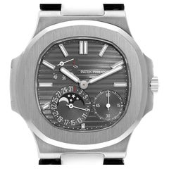 Patek Philippe Nautilus White Gold Moonphase Mens Watch 5712G Box Papers