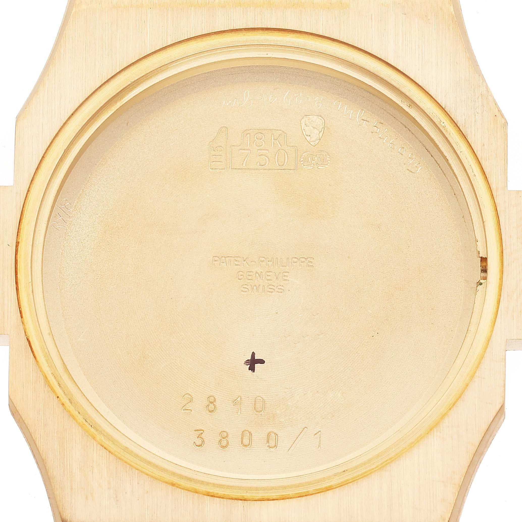 Patek Philippe Nautilus Yellow Gold Champagne Dial Mens Watch 3800 Box Papers 1
