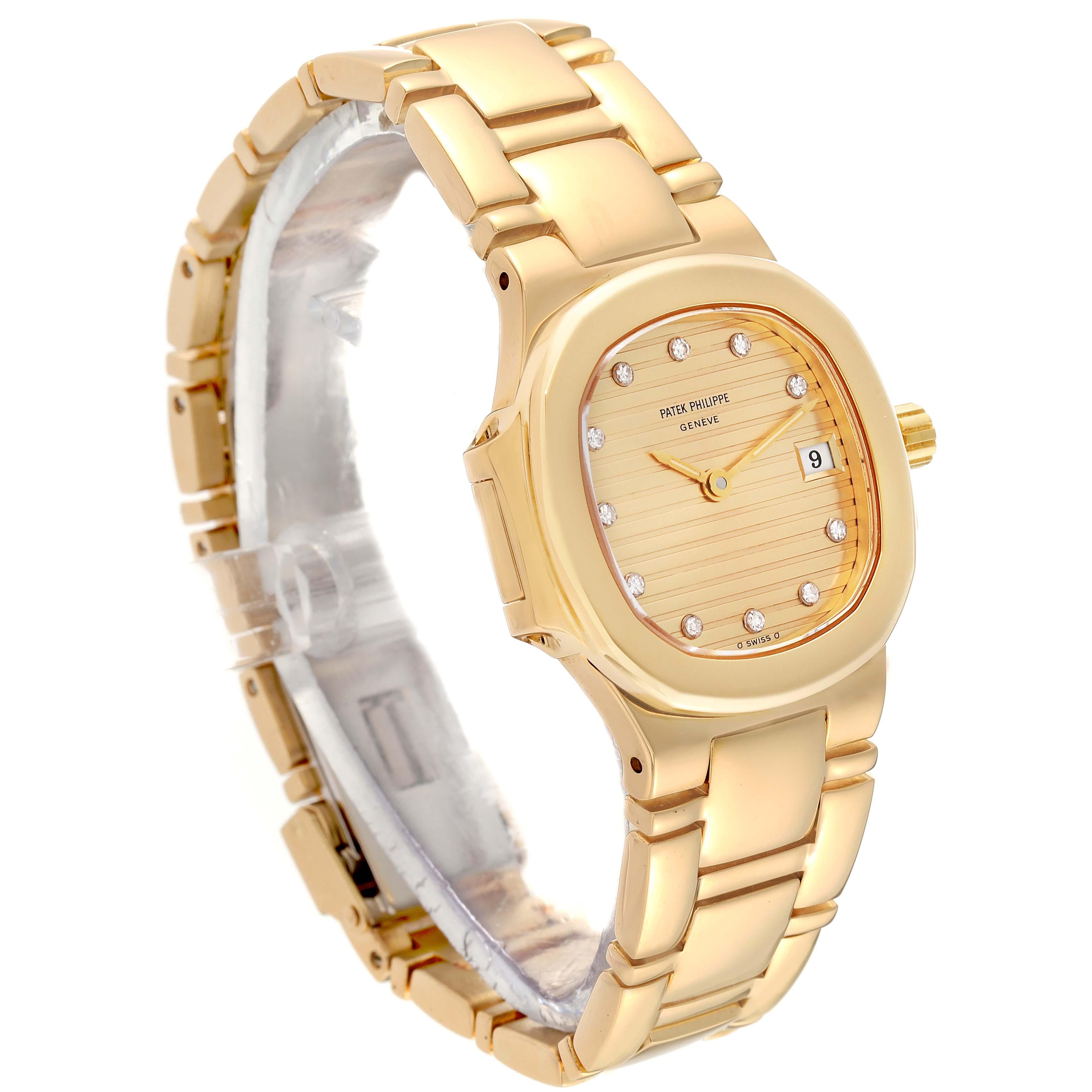 Patek Philippe Nautilus Yellow Gold Champagne Diamond Dial Ladies Watch 4700 1