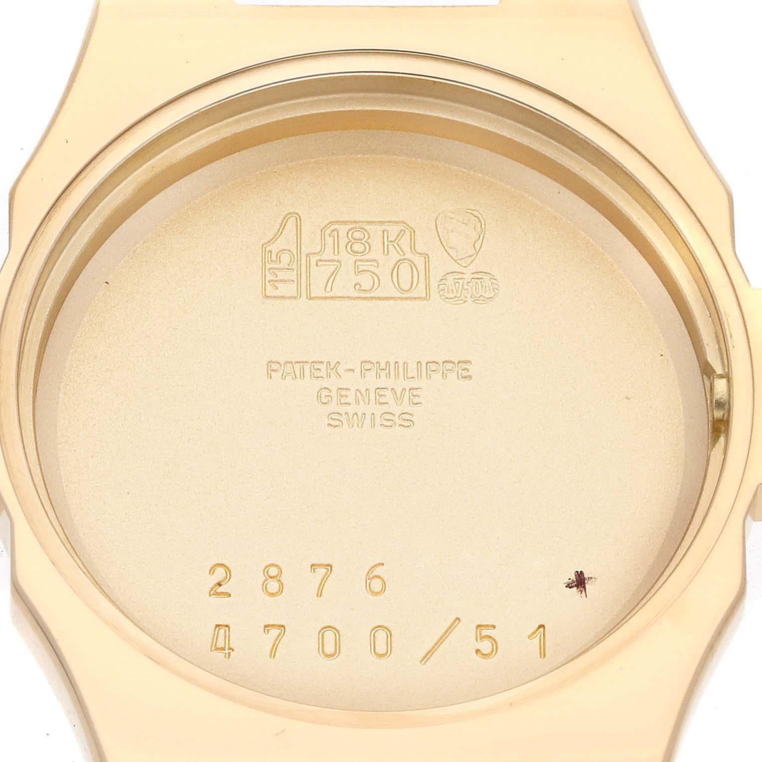 Patek Philippe Nautilus Yellow Gold Champagne Diamond Dial Ladies Watch 4700 5