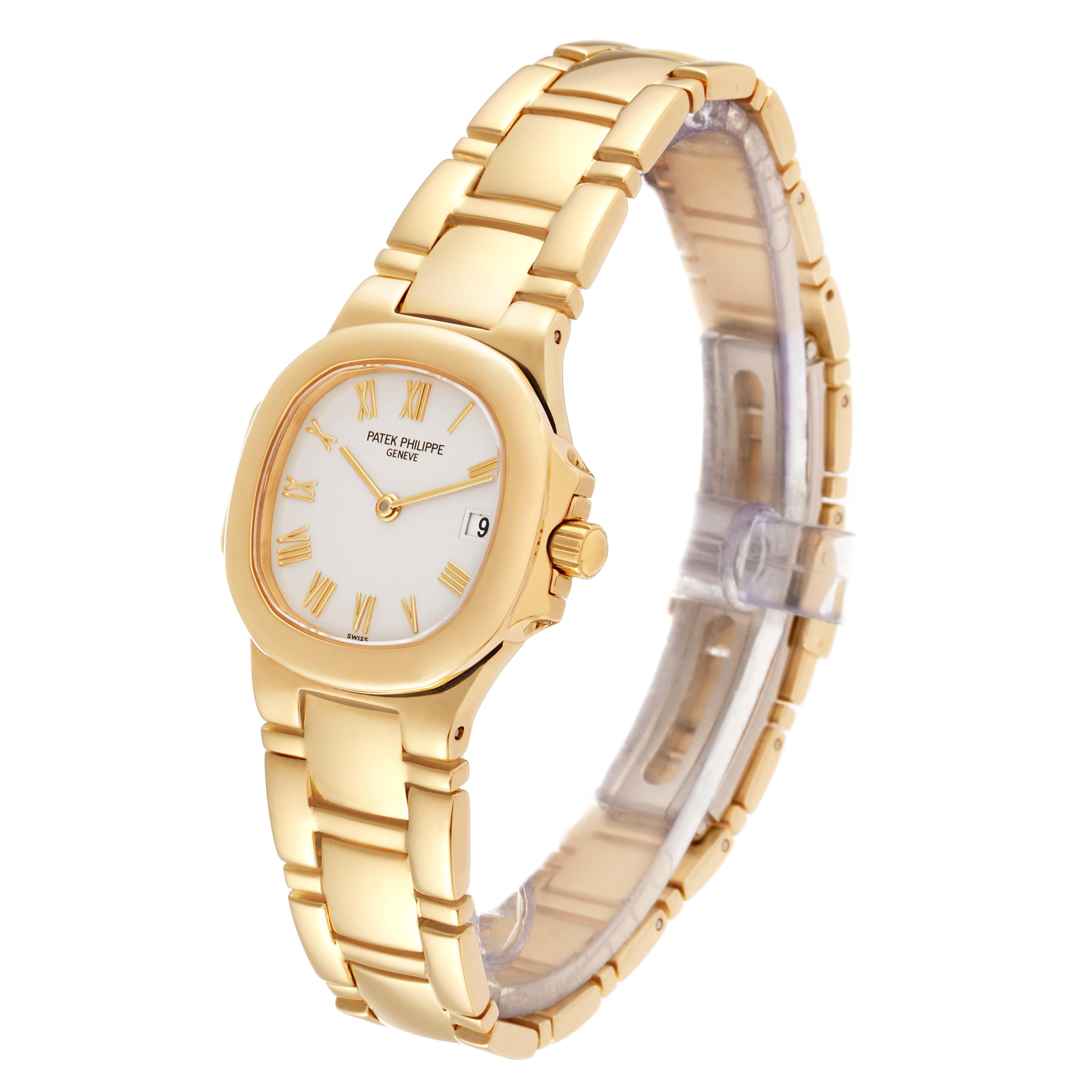 Women's Patek Philippe Nautilus Yellow Gold White Dial Ladies Watch 4700