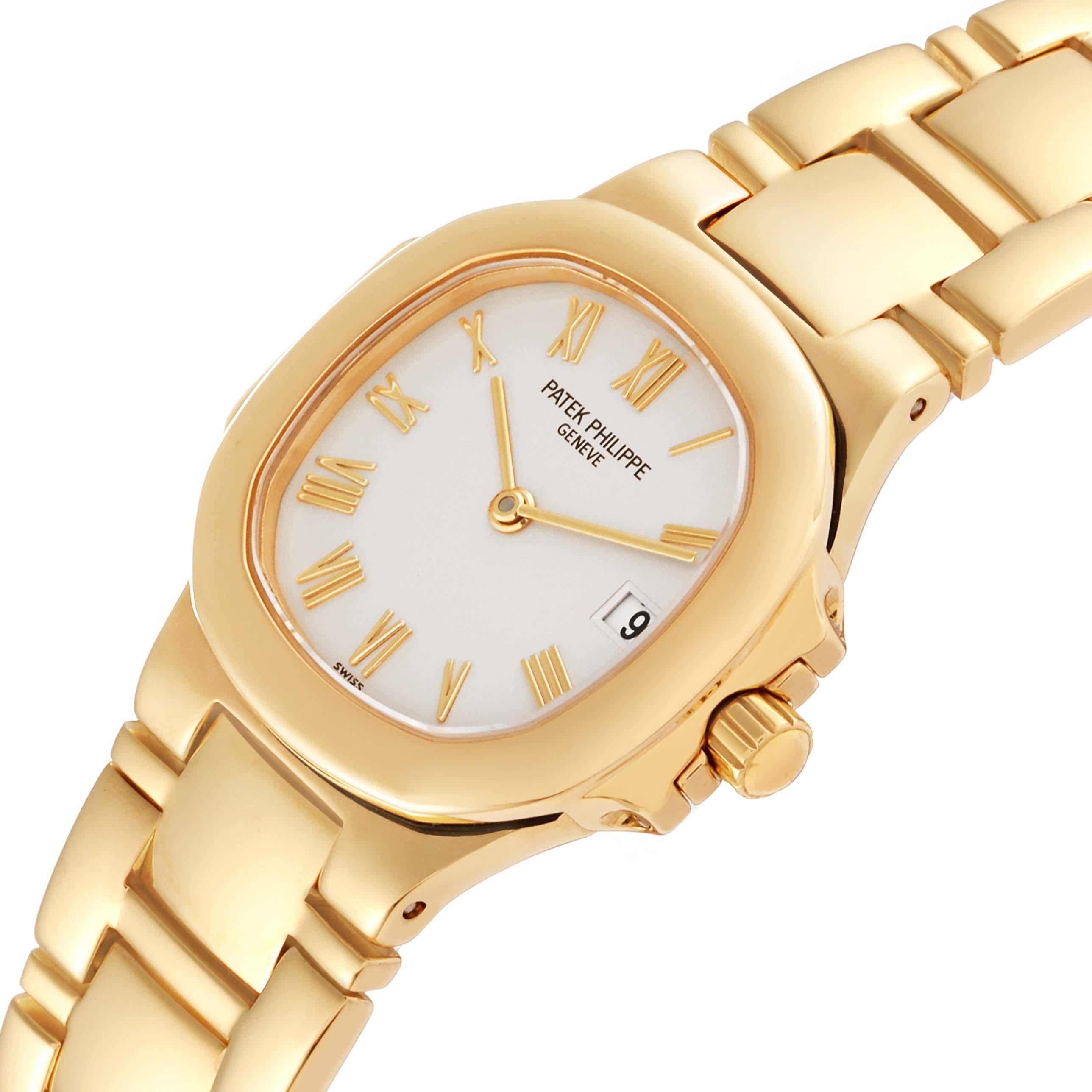 Patek Philippe Nautilus Yellow Gold White Dial Ladies Watch 4700 1