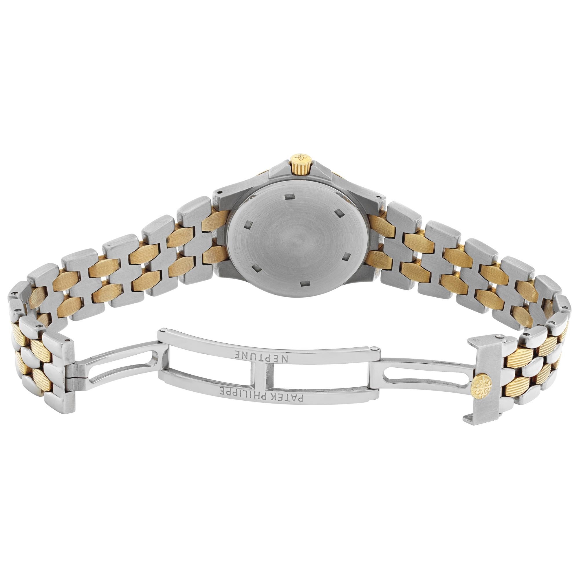 Patek Philippe Neptune 18k & Stainless Steel Quartz Wristwatch Ref 4880-1 In Excellent Condition For Sale In Surfside, FL