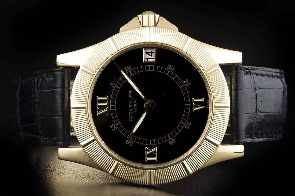 Men's Patek Philippe Neptune Gold Black Dial 5081J-001 Automatic Wristwatch