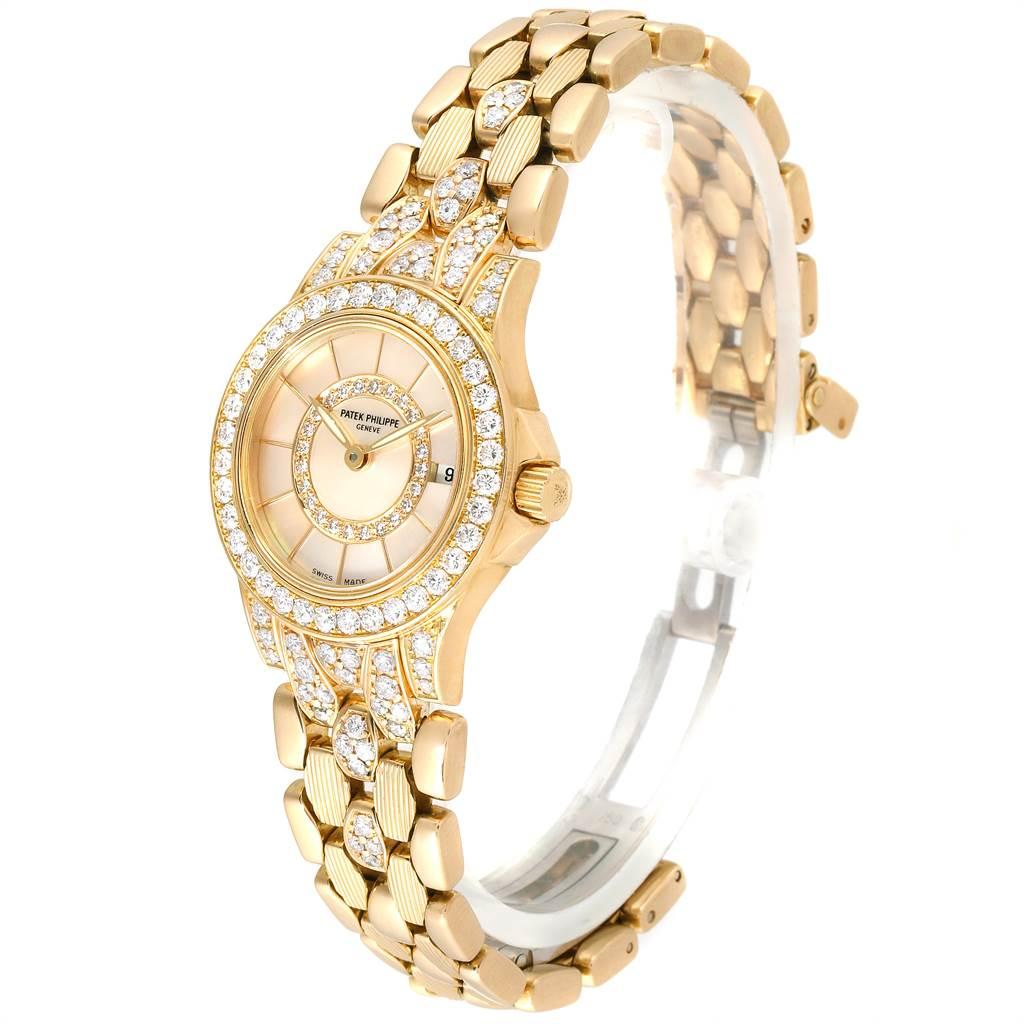 Women's Patek Philippe Neptune Yellow Gold Diamond Ladies Watch 4881-120 For Sale