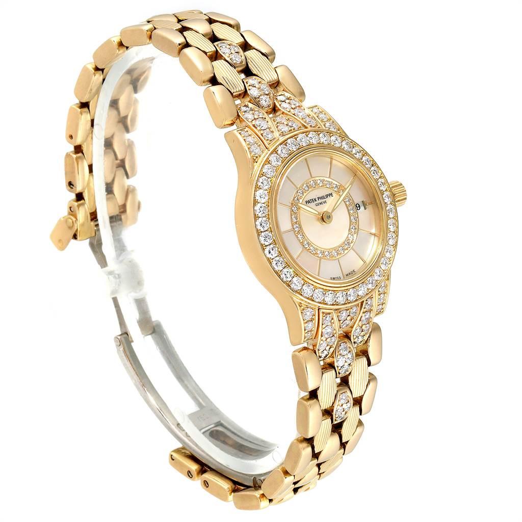 Patek Philippe Neptune Yellow Gold Diamond Ladies Watch 4881-120 For Sale 1