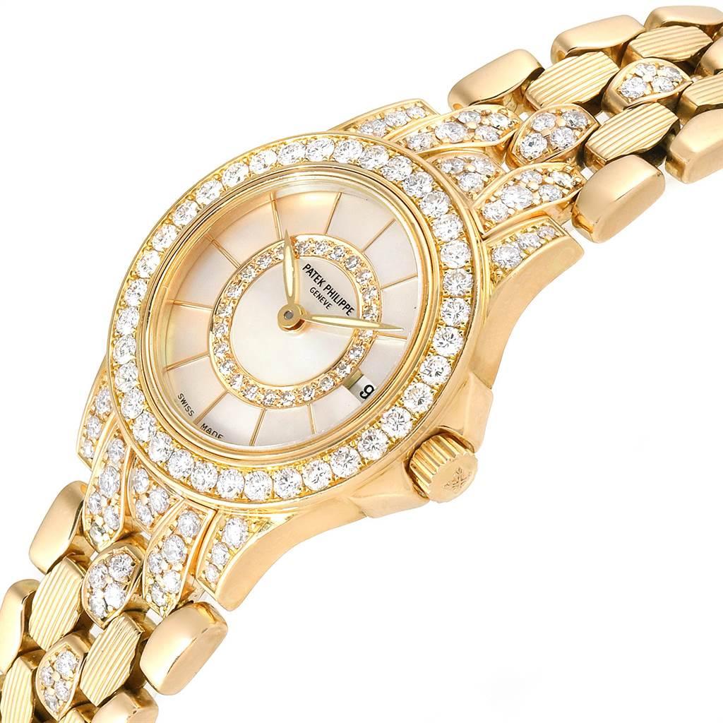 Patek Philippe Neptune Yellow Gold Diamond Ladies Watch 4881-120 For Sale 2