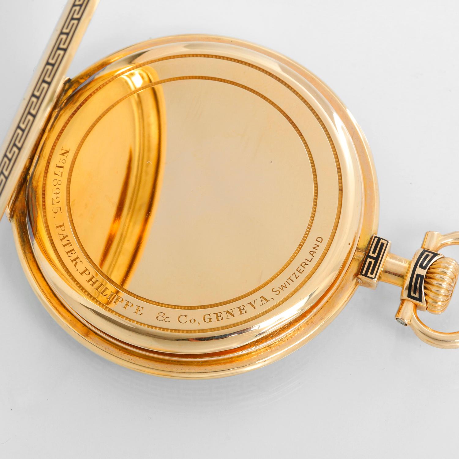 Patek Philippe Open Face 18K Yellow Gold Pocket Watch In Excellent Condition For Sale In Dallas, TX