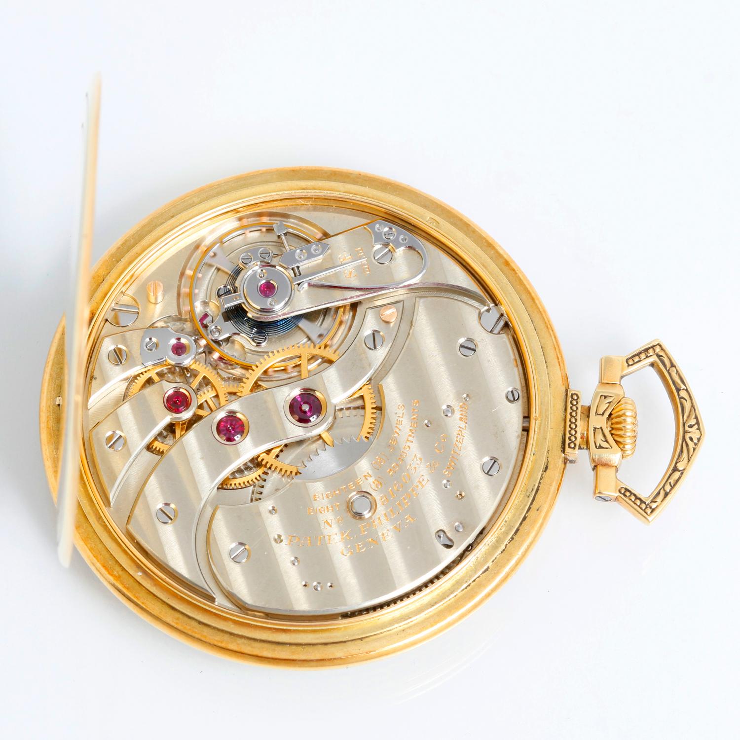 Patek Philippe Open Face 18K  Yellow Gold Pocket Watch 2