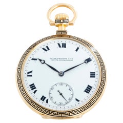 Antique Patek Philippe Open Face 18K Yellow Gold Pocket Watch