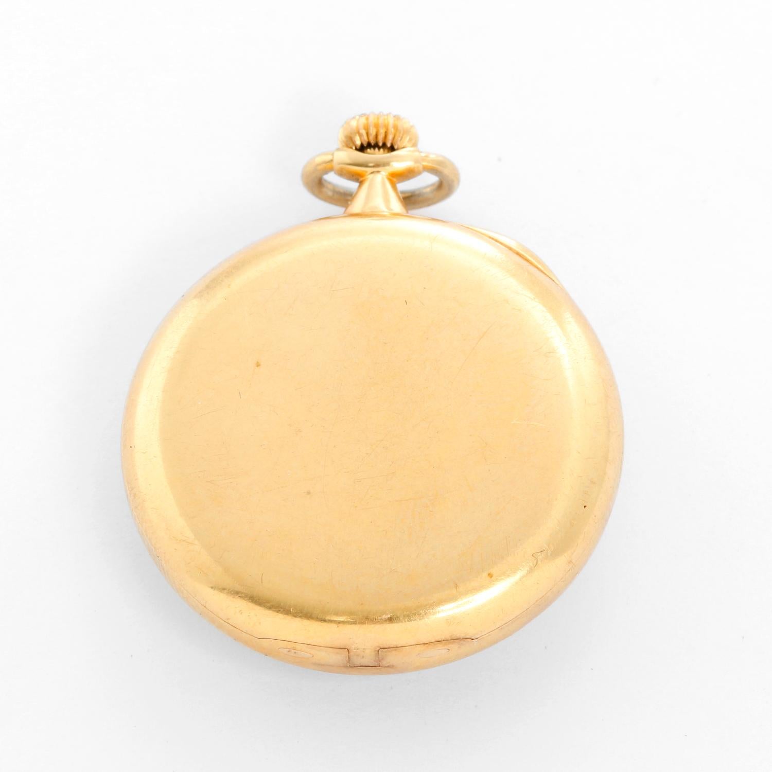 Patek Philippe Pendant Watch for Tiffany & Co. - Manual winding. Solid 18k yellow gold  with inside case back engraving. (32 mm). White enamel dial with black Breguet numerals; signed Tiffany & Co.; subseconds at 6 o'clock. Pre-owned, vintage, ca.