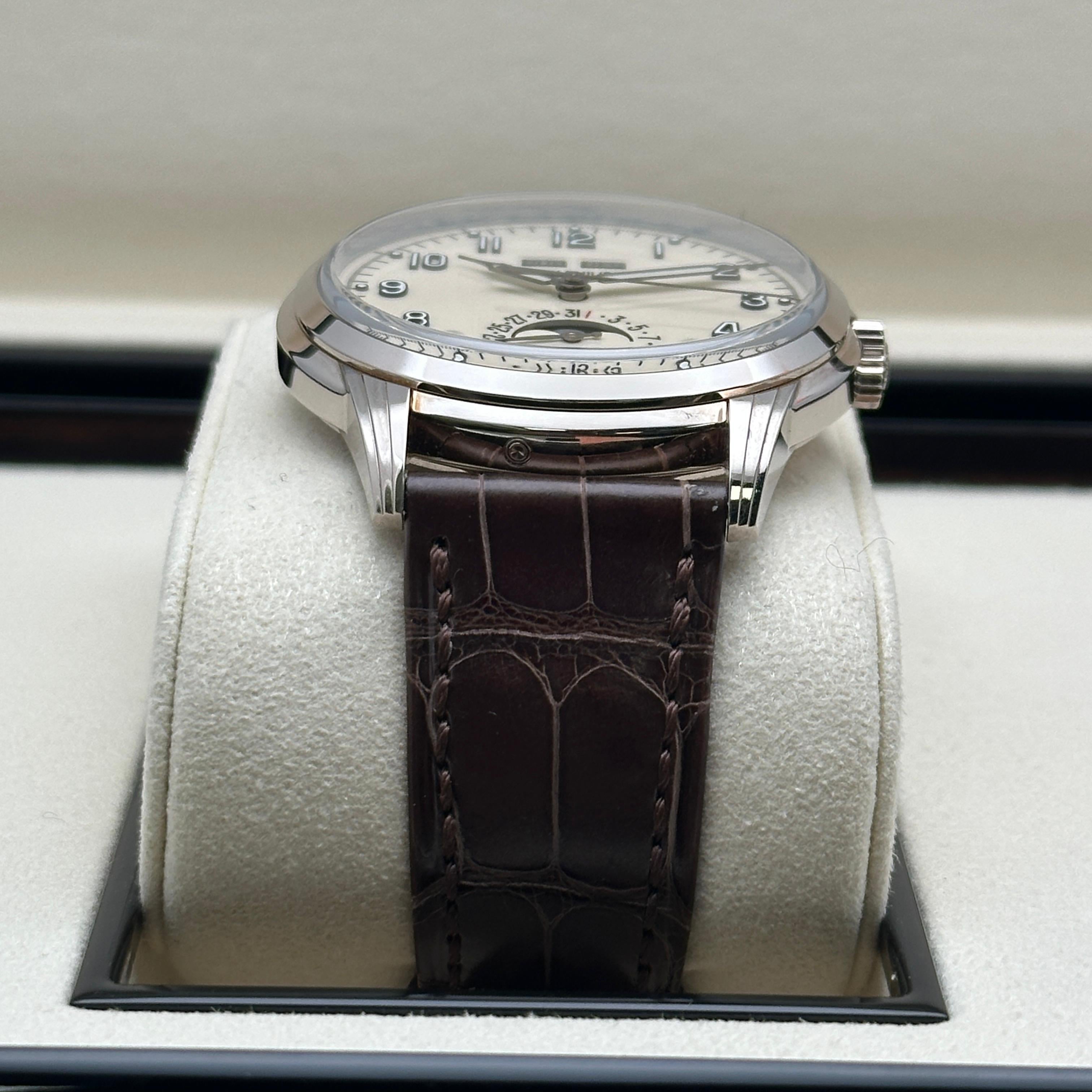 Patek Philippe Perpetual Calendar 18k White Gold Cream Dial Mens Watch 5320G-001 For Sale 12