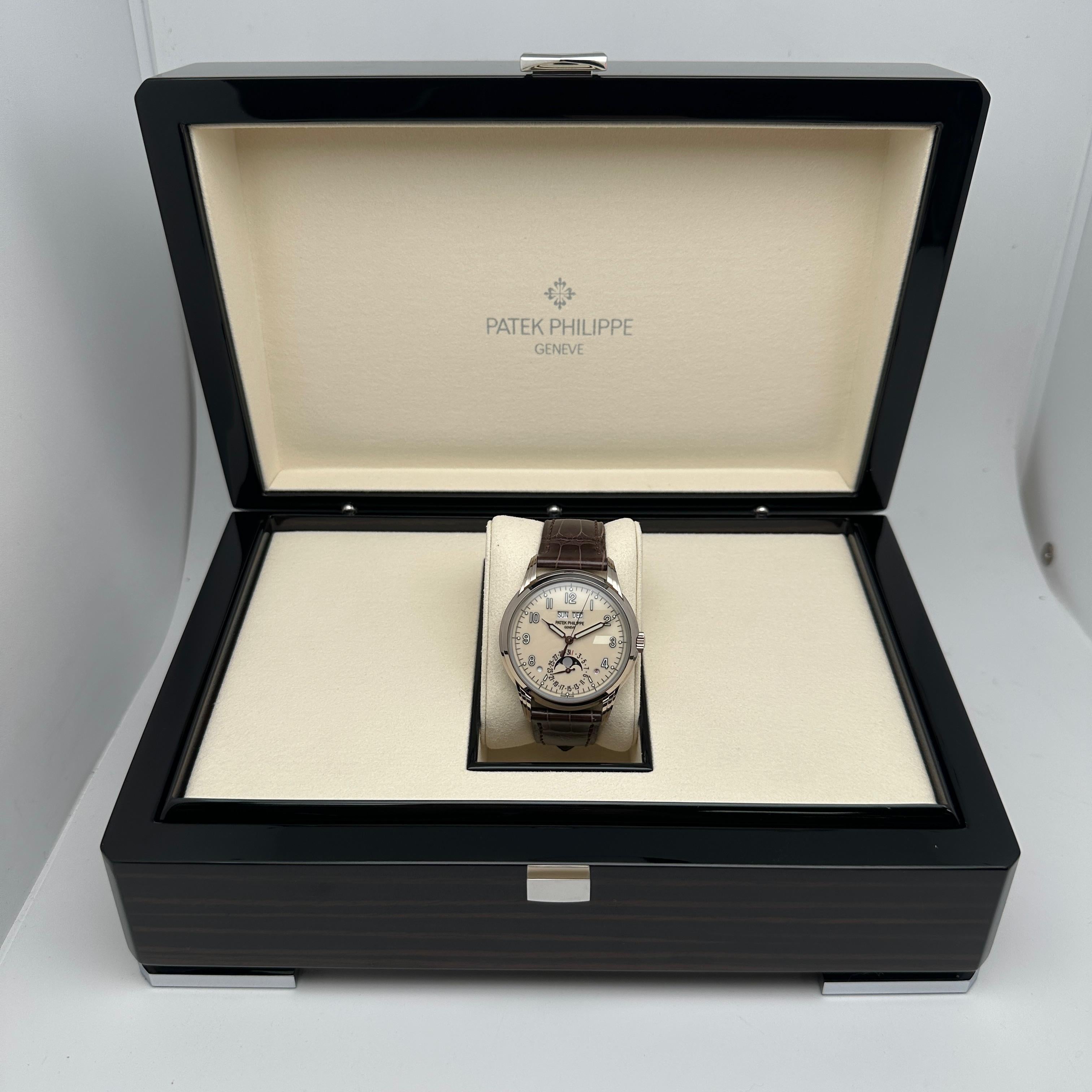 Patek Philippe Perpetual Calendar 18k White Gold Cream Dial Mens Watch 5320G-001 For Sale 15