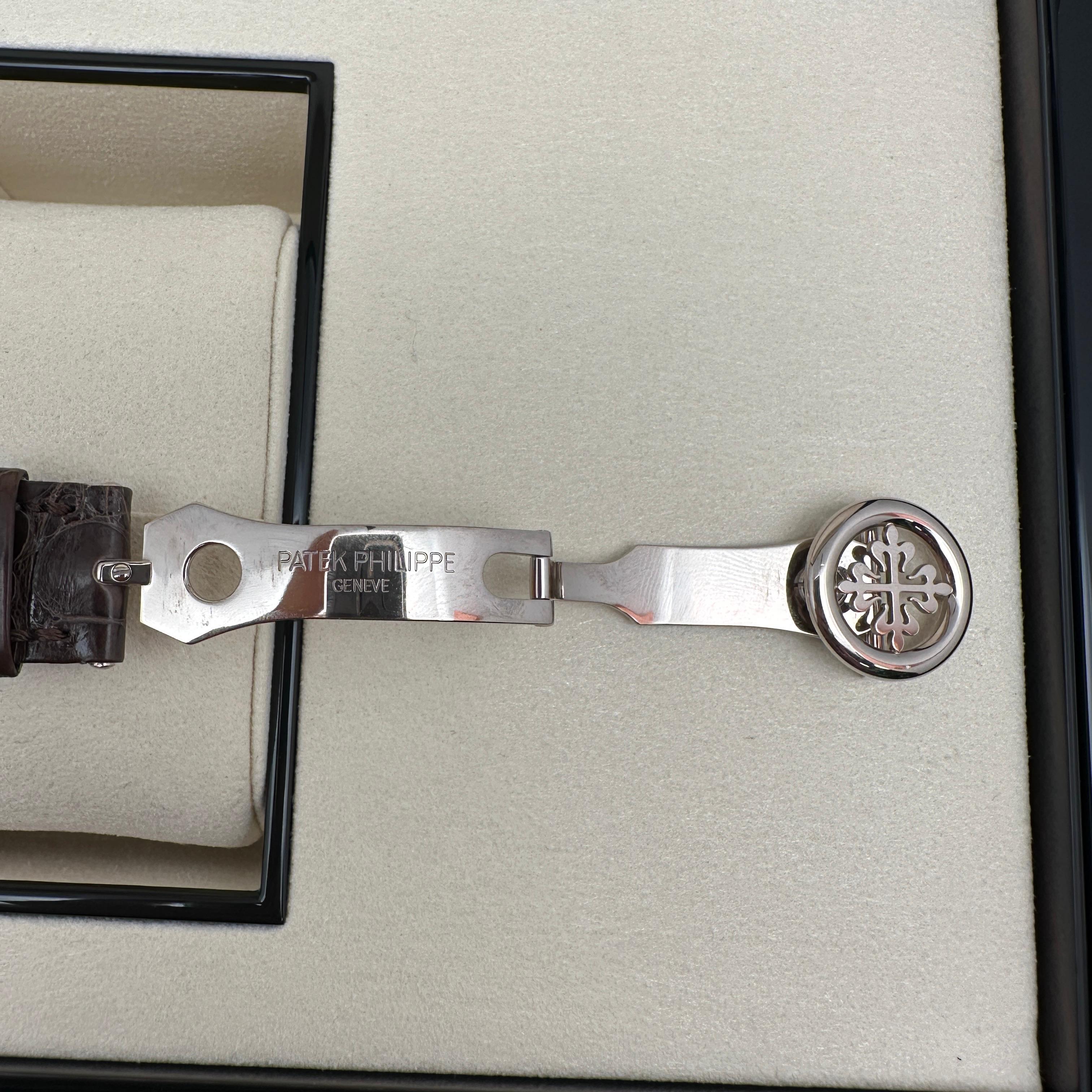 Patek Philippe Perpetual Calendar 18k White Gold Cream Dial Mens Watch 5320G-001 For Sale 4