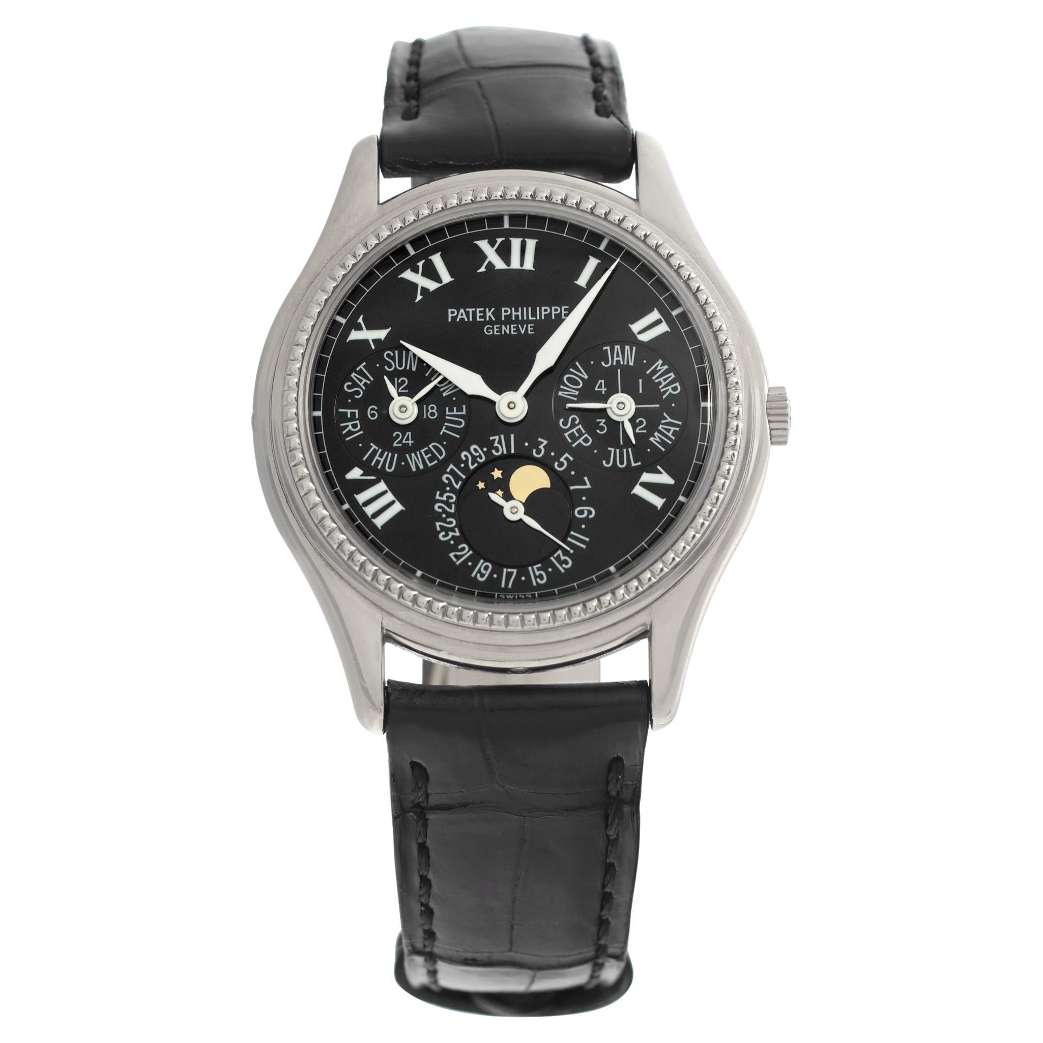 Patek Philippe Perpetual Calendar 18k White Gold Wristwatch Ref 5038g