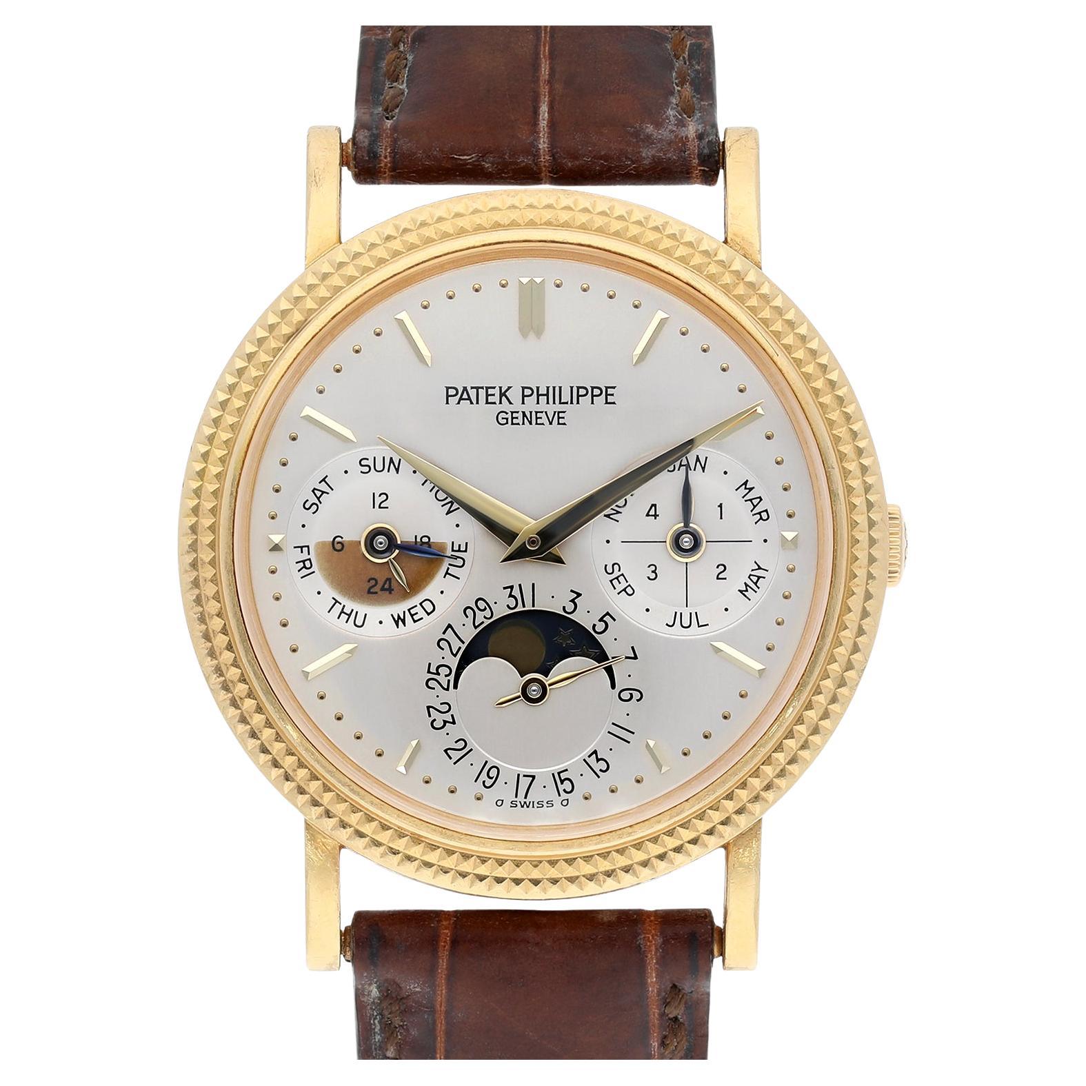 Patek Philippe Perpetual Calendar 18k Yellow Gold Watch 5039J Complete 2005 For Sale