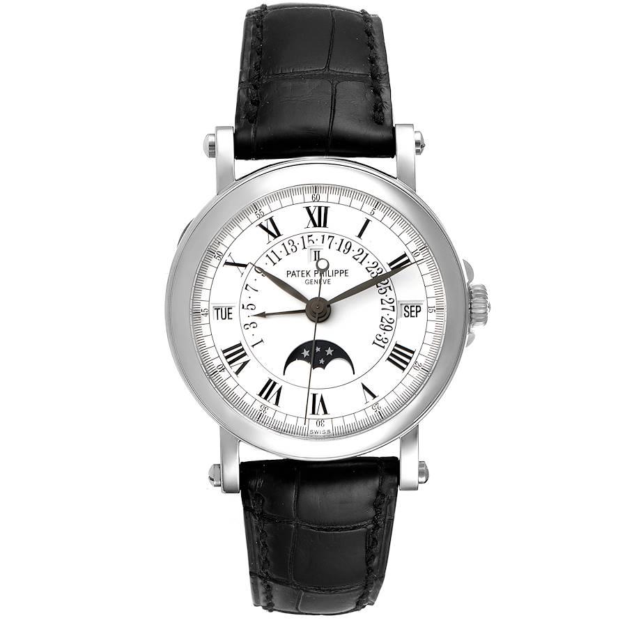 Patek Philippe Ewiger Kalender Retrograde 18k Weißgold Herrenuhr 5059. Automatisches Uhrwerk. Rhodiniert, 